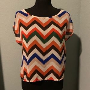 2/$13 Love culture hi low  Chevron blouse